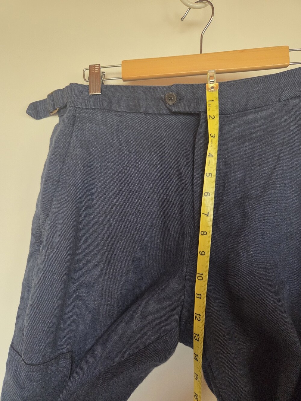 100% Linen Banana Republic Navy Straight-Leg Cargo Pants - Picture 12 of 13